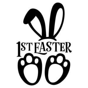 1st Easter Black Vinyl Sticker