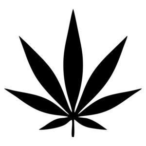 Cannabis Leaf Black Vinyl Sticker