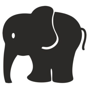 Cute Elephant Black vinyl Sticker