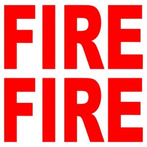 Fire (Pack of 2) Red Vinyl Sticker