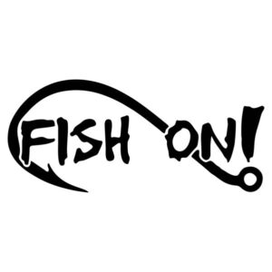 Fish On Black Vinyl Sticker