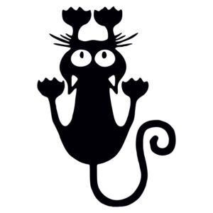 Hanging Cat Black Vinyl Sticker