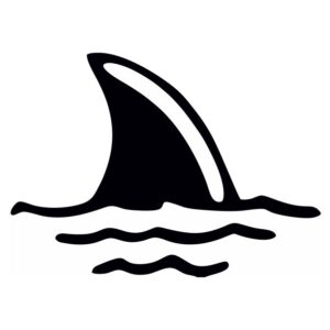 Shark Fin Black Vinyl Sticker