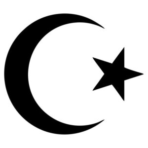 star and crescent Black Vinyl Sticker