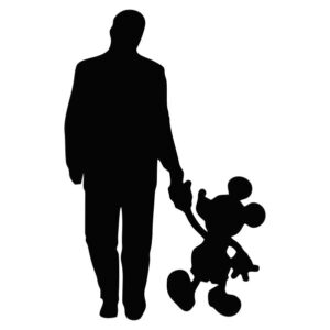 Walt And Mouse Black Vinyl Sticker