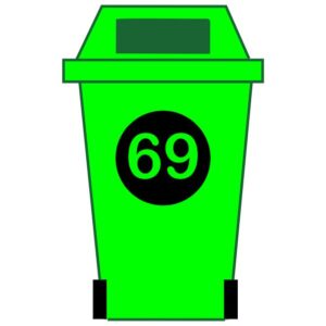 Wheelie Bin WIth Black Sticker