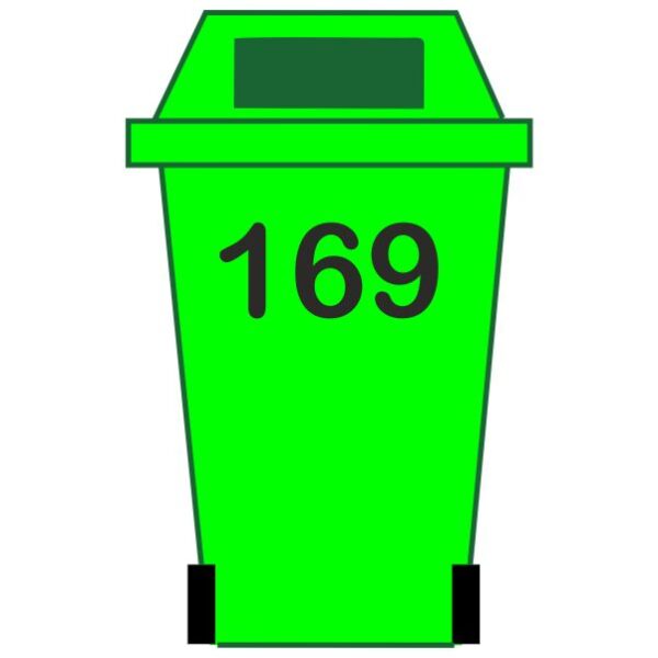 Number Personalised Wheelie Bin