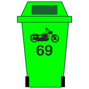 Motorbike Personalised Wheelie Bin