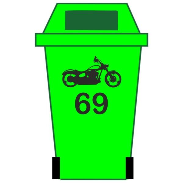 Motorbike Personalised Wheelie Bin