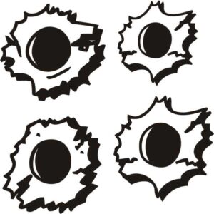 Gunshot Bullet Holes (Pack of 4)