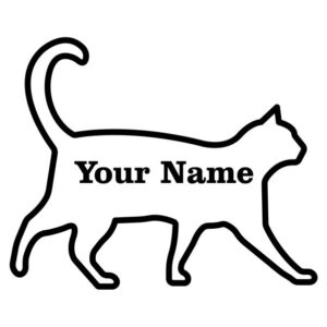 Cat Outline Personalised Name / Text